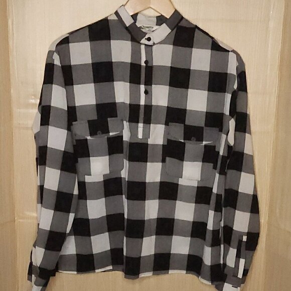 BB Dakota Tops - BB Dakota Black White Check Blouse Small